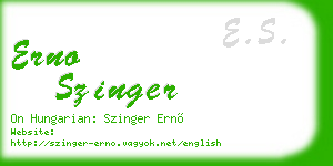 erno szinger business card